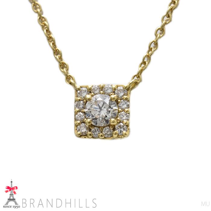 ダイヤモンド 0.16ct ネックレス K18金 750YG イエローゴールド 1.7g