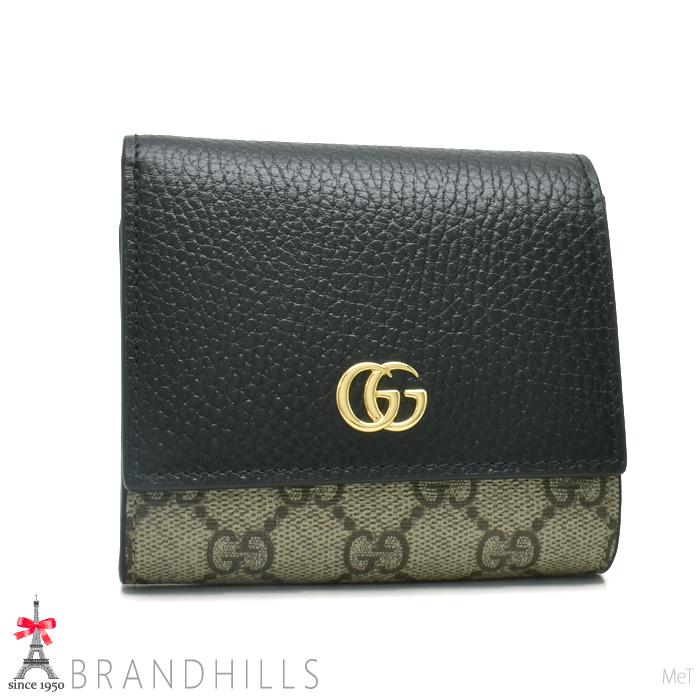 極美品✨️グッチ　GUCCI 折り財布　マーモント　スプリーム　レザー　PVC GUCCI（グッチ） 財布 二つ折り レディース GGマーモント スプリーム