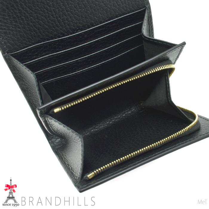 美品★GUCCI★二つ折り財布 GGマーモント スプリーム レザー 黒 箱袋あり GUCCI（グッチ） 財布 二つ折り レディース GGマーモント スプリーム