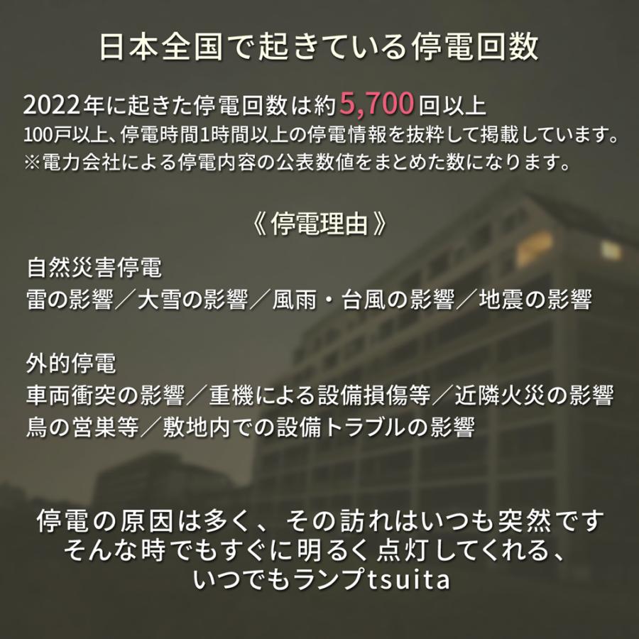 ◇【停電しても消えない電球 】 いつでもランプ tsuita 【ツイタ