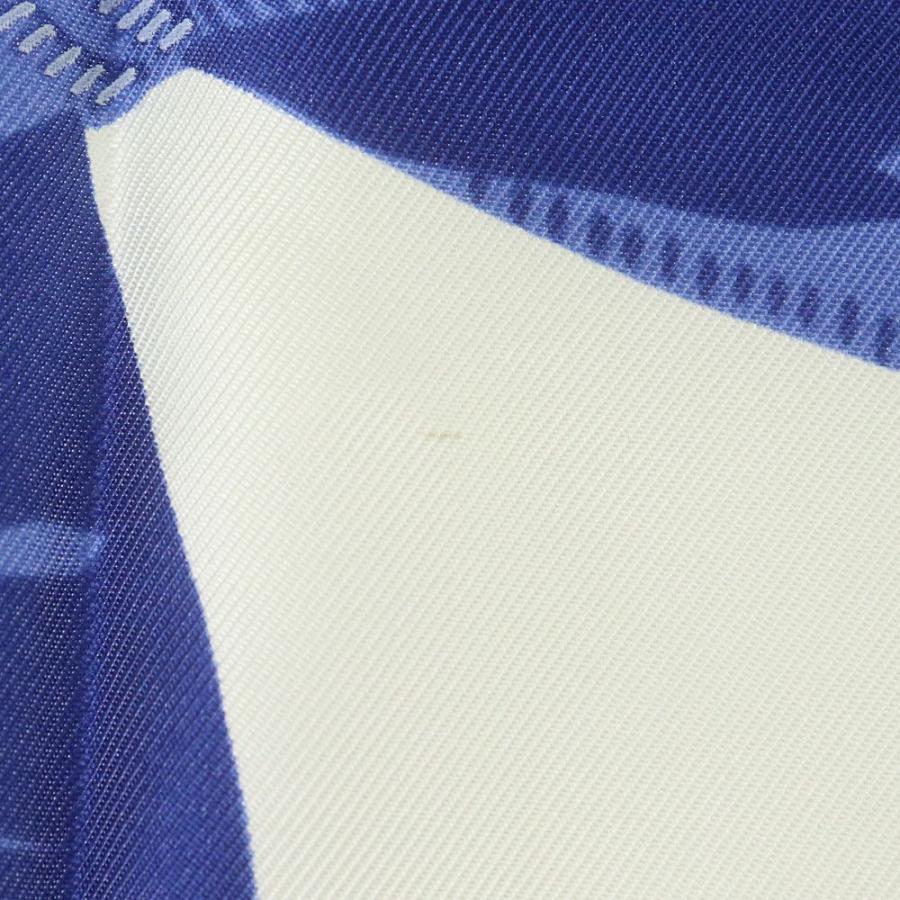 大流行中 セリーヌ Celine スカーフ リボン柄 ブルー グリーン シルク100 Ab 国産 Quindio Gov Co