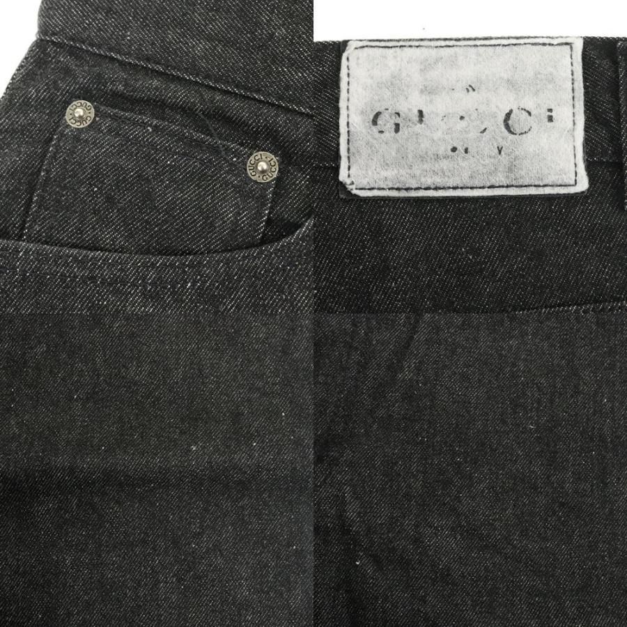 GUCCI グッチ デニムパンツ レディース サイズ40 ブラック コットン100 