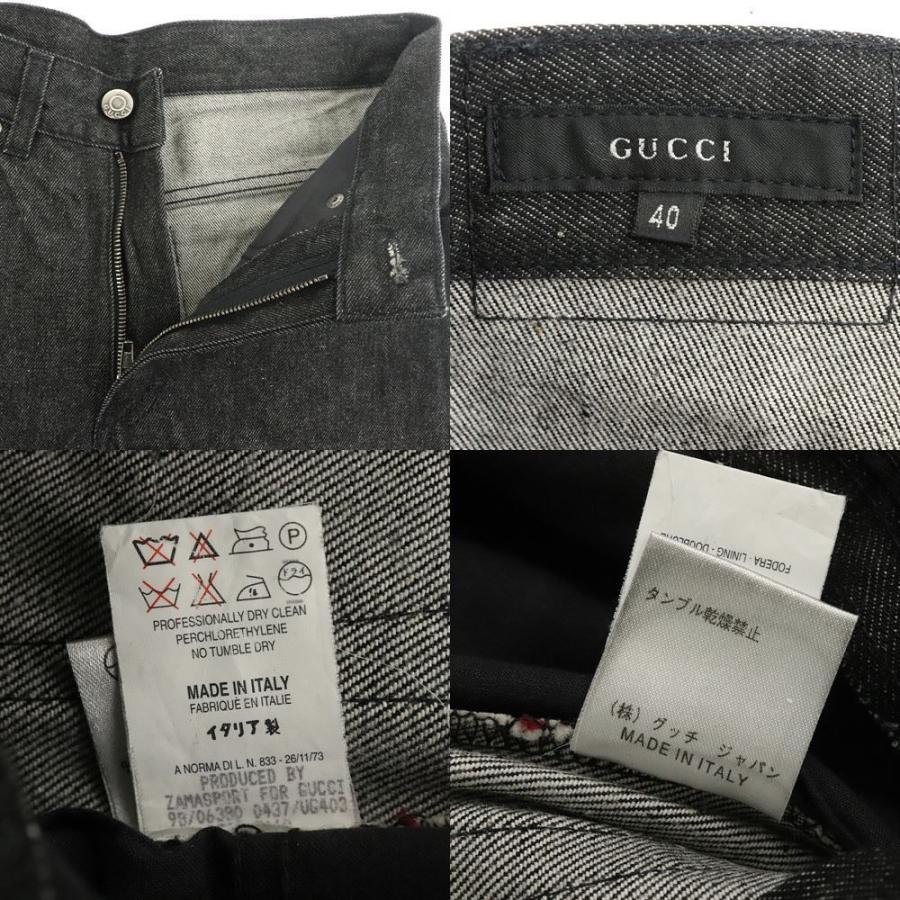 GUCCI グッチ デニムパンツ レディース サイズ40 ブラック コットン100 