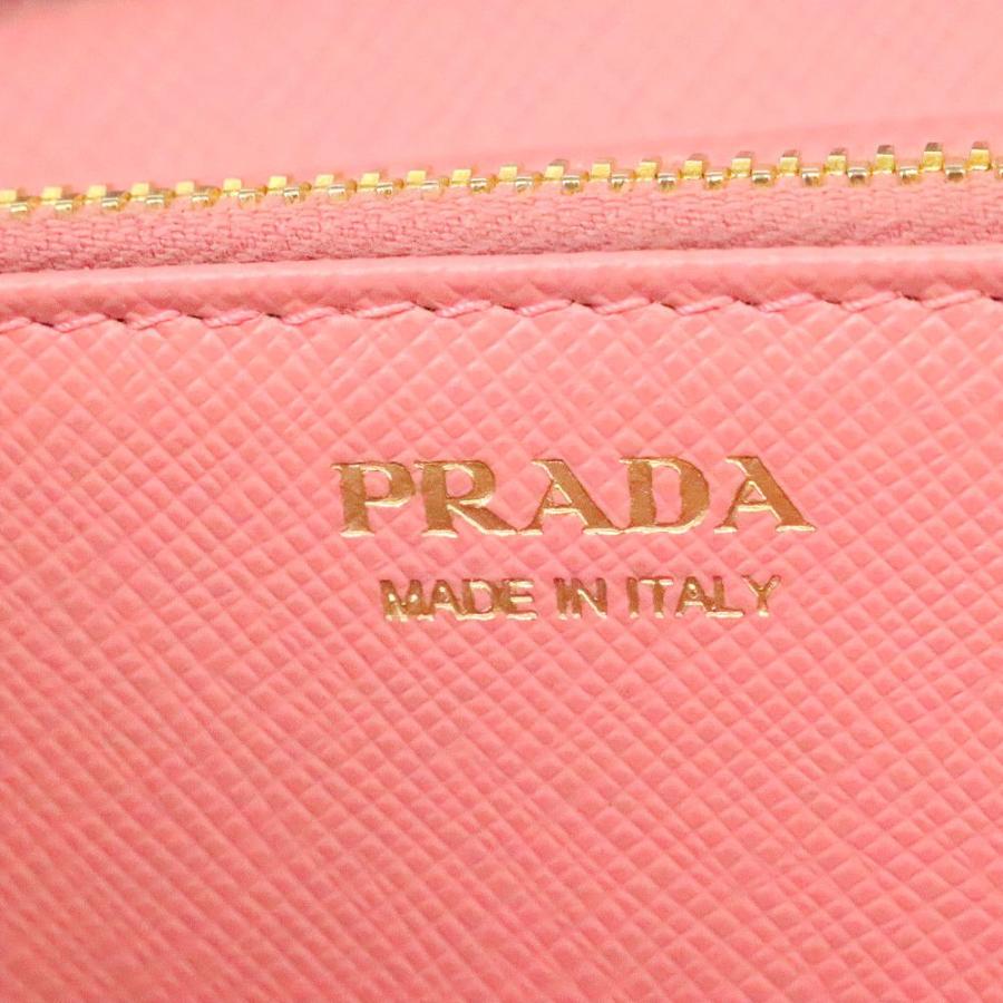 プラダ PRADA ラウンドファスナー長財布 ピンク サフィアーノレザー 中古AB 272908｜brandland-bundai｜09