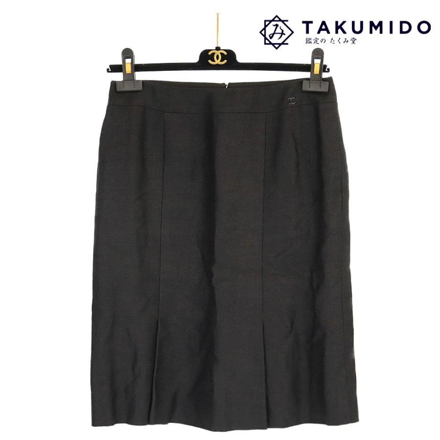 シャネル CHANEL スカート レディース 05C サイズ36 ブラック リネン  