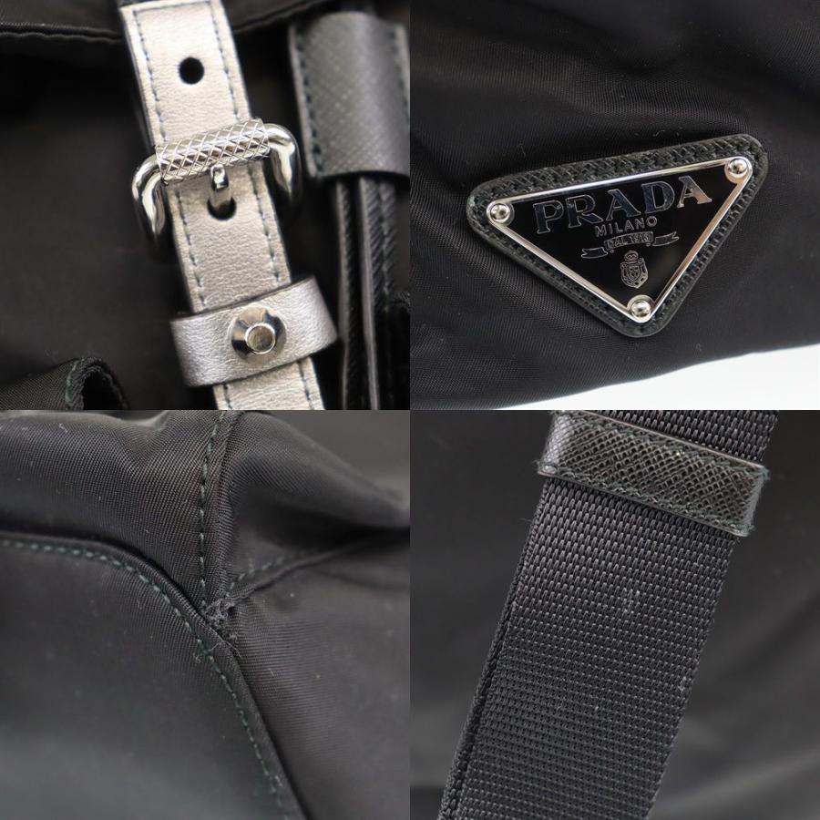 プラダ PRADA バックパック スタッズ 1BZ811 ブラック シルバー ナイロン リュックサック 中古A 275947｜brandland-bundai｜06