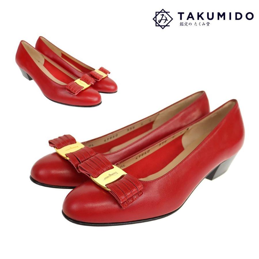 FERRAGAMO（フェラガモ） パンプス 49860 ヴァラ リボン サイズ6C 約