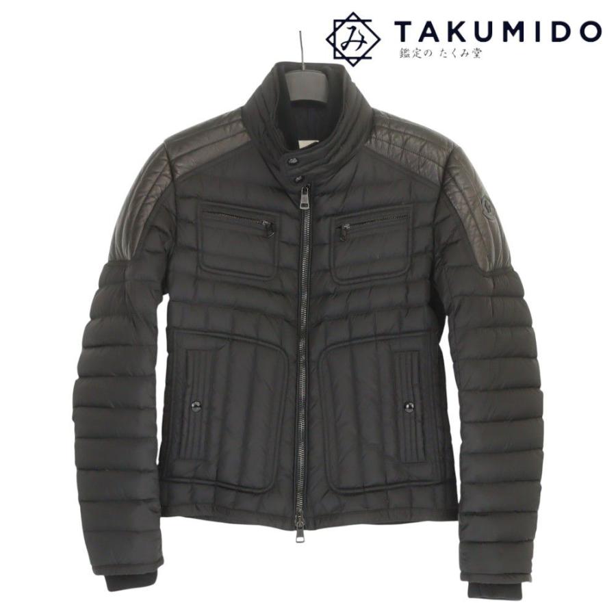 MONCLER（モンクレール） レザー切替 ダウンジャケット メンズ サイズ1