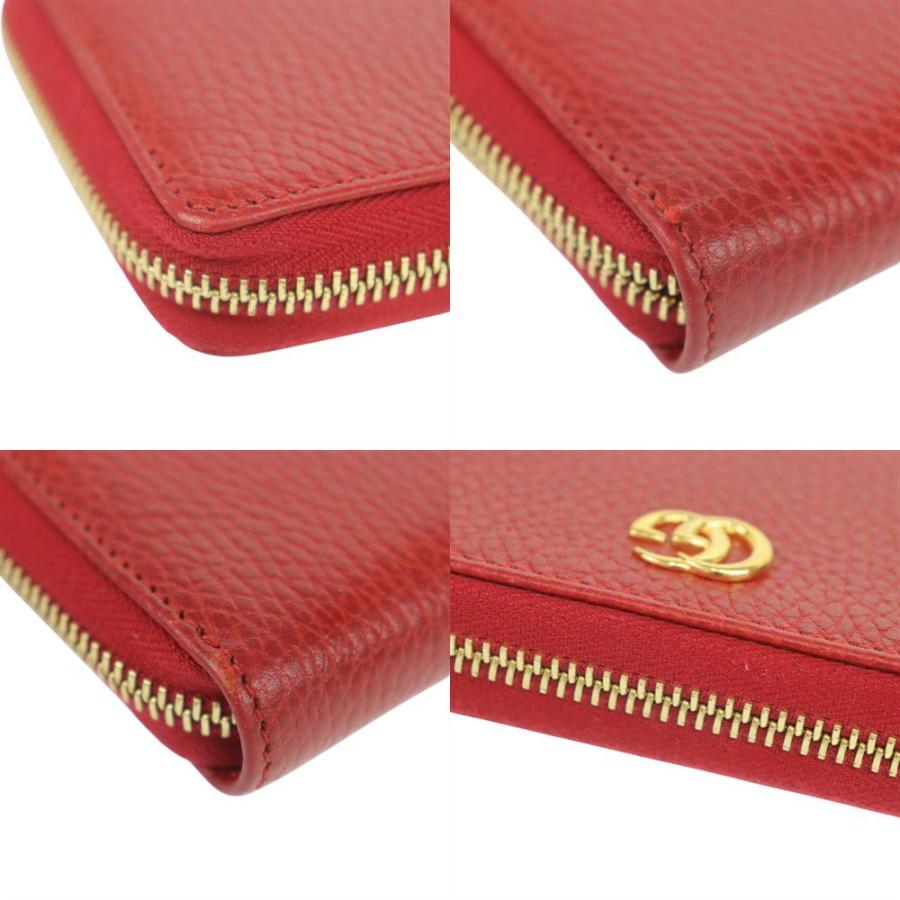 GUCCI（グッチ） ラウンドファスナー長財布 ダブルG 456117 レッド