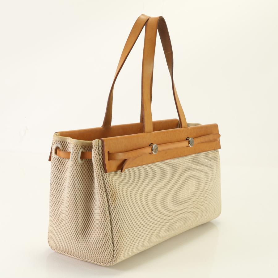 エルメス エールバッグ カバス GM □G 刻印 レザー キャンバス エルメス エールバッグ カバス GM □G 刻印 レザー キャンバス