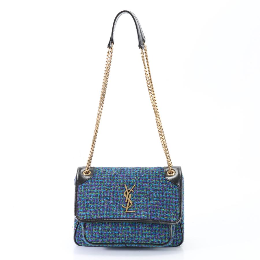 新品同様 YSL サンローラン パリ ニキ ベイビー 2WAY ツイード 新品同様 YSL サンローラン パリ ニキ ベイビー 2WAY ツイード