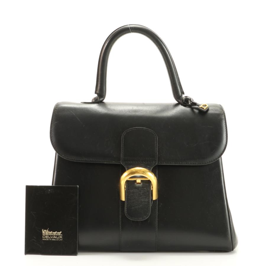 DELVAUX デルヴォー ブリヨン レザー ハンドバッグ トート トップ 