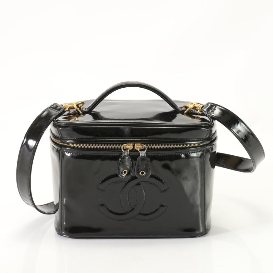 シャネル シリアルシール付 エナメル バニティ バッグ ココマーク