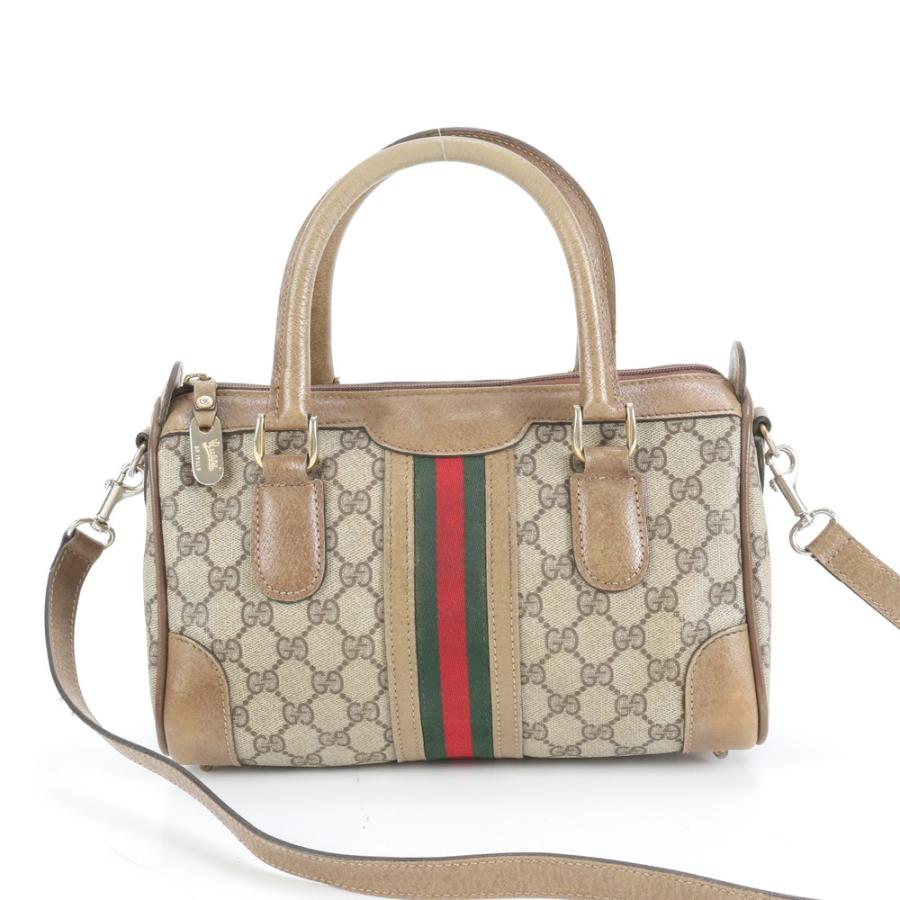 極美品 グッチ GG スプリーム シェリー ライン レザー 2WAY ショルダー
