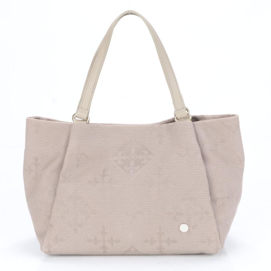 美品 russet ラシット 刺し子 グレージュ トート バッグ 肩掛け