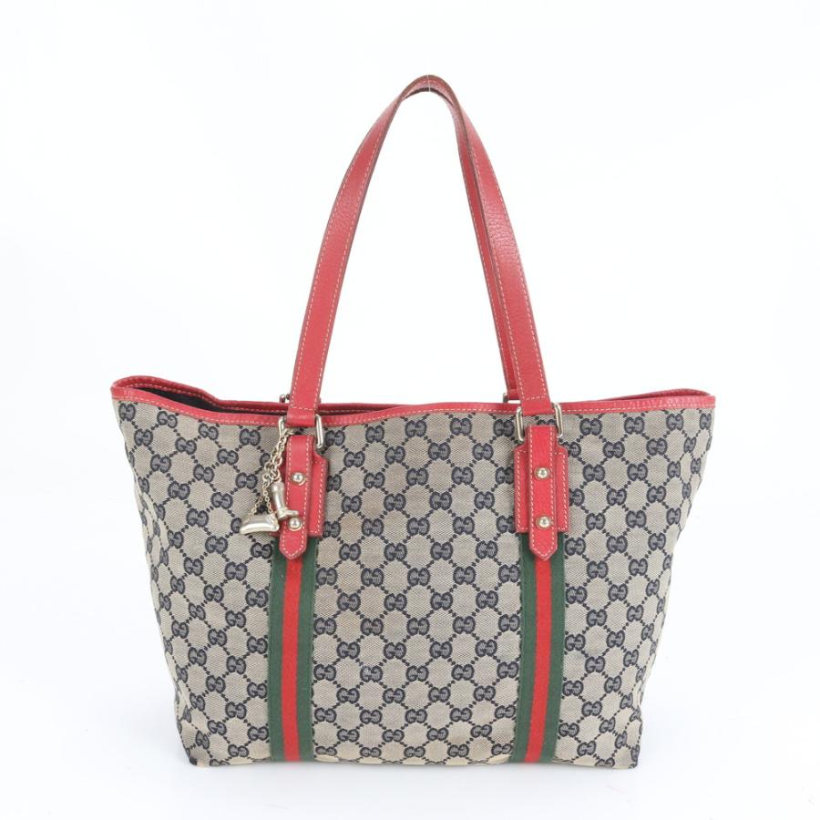 極美品 グッチ GGキャンバス シェリー ライン 139260 レザー