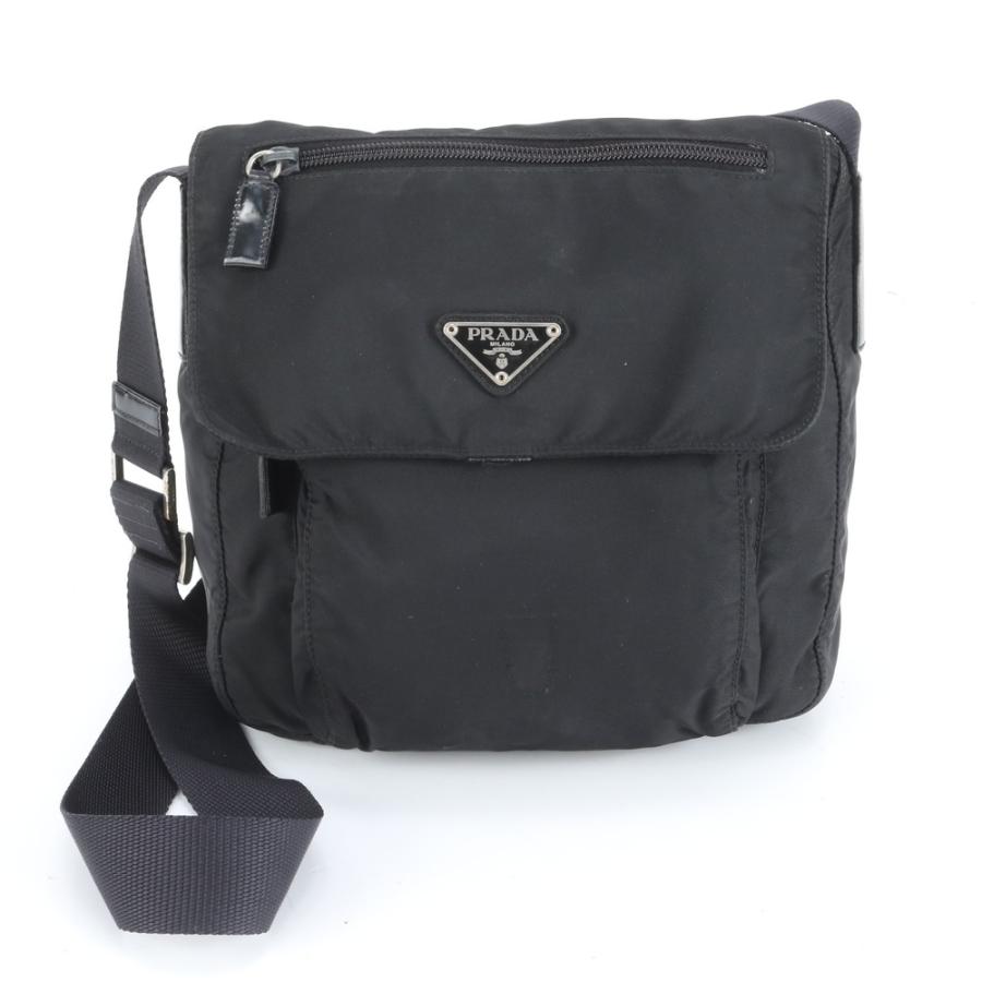 極美品 プラダ テスート ナイロン トライアングルロゴ レザー