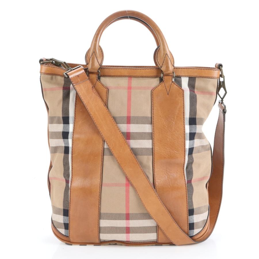 美品】バーバリー 2way ノバチェック バッグ ハンド ショルダー レザー  