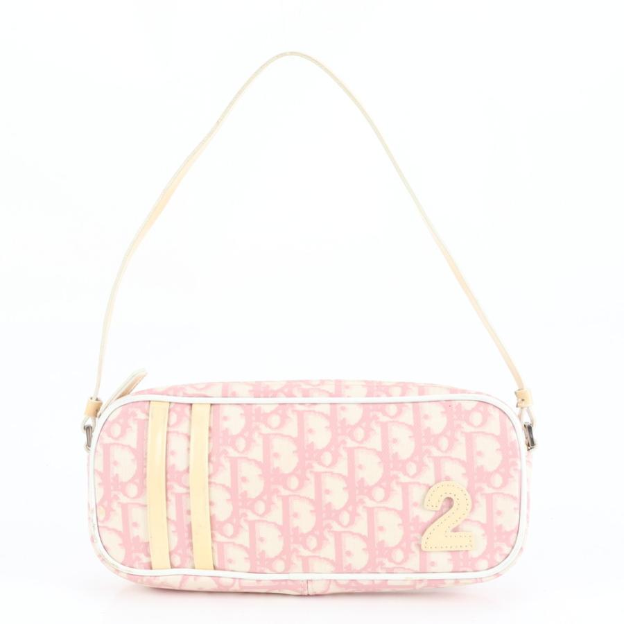 クリスチャンディオール ショルダーバッグ トロッター ピンク No.2 美品 クリスチャンディオール ナンバー 2 トロッター ショルダーバッグ