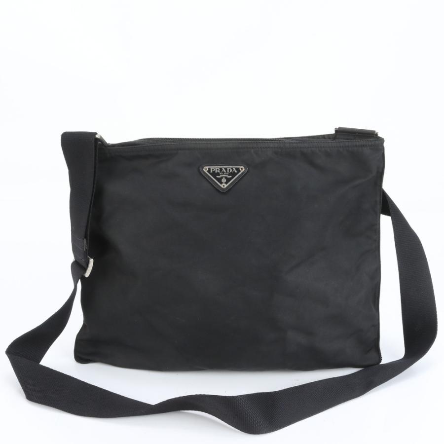 美品 プラダ テスート ナイロン トライアングルロゴ レザー ショルダー