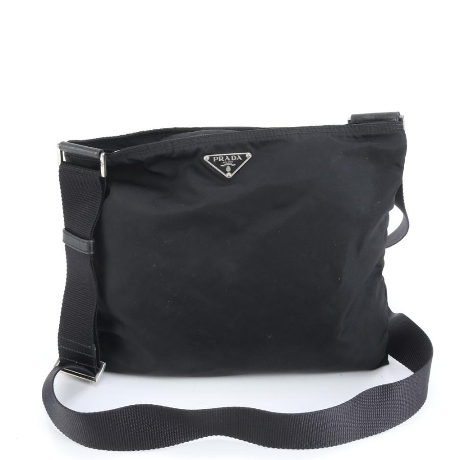 美品 プラダ テスート ナイロン トライアングルロゴ レザー ショルダー