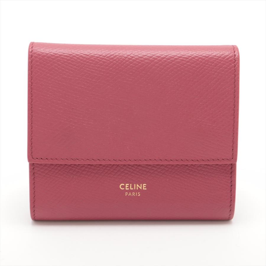 セリーヌ レザー スモール トリフォールド ウォレット コンパクト 三