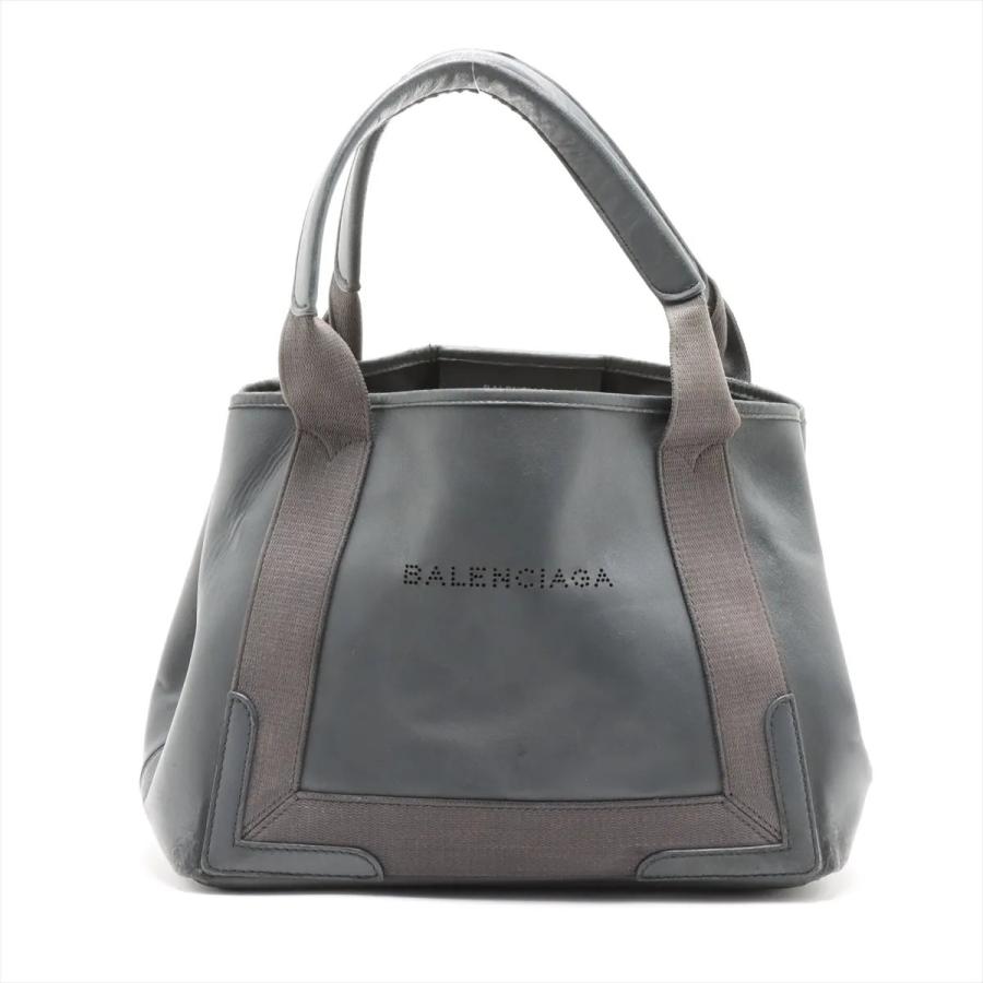 バレンシアガ ネイビーカバス レザー トート バッグ 肩掛け ショルダー