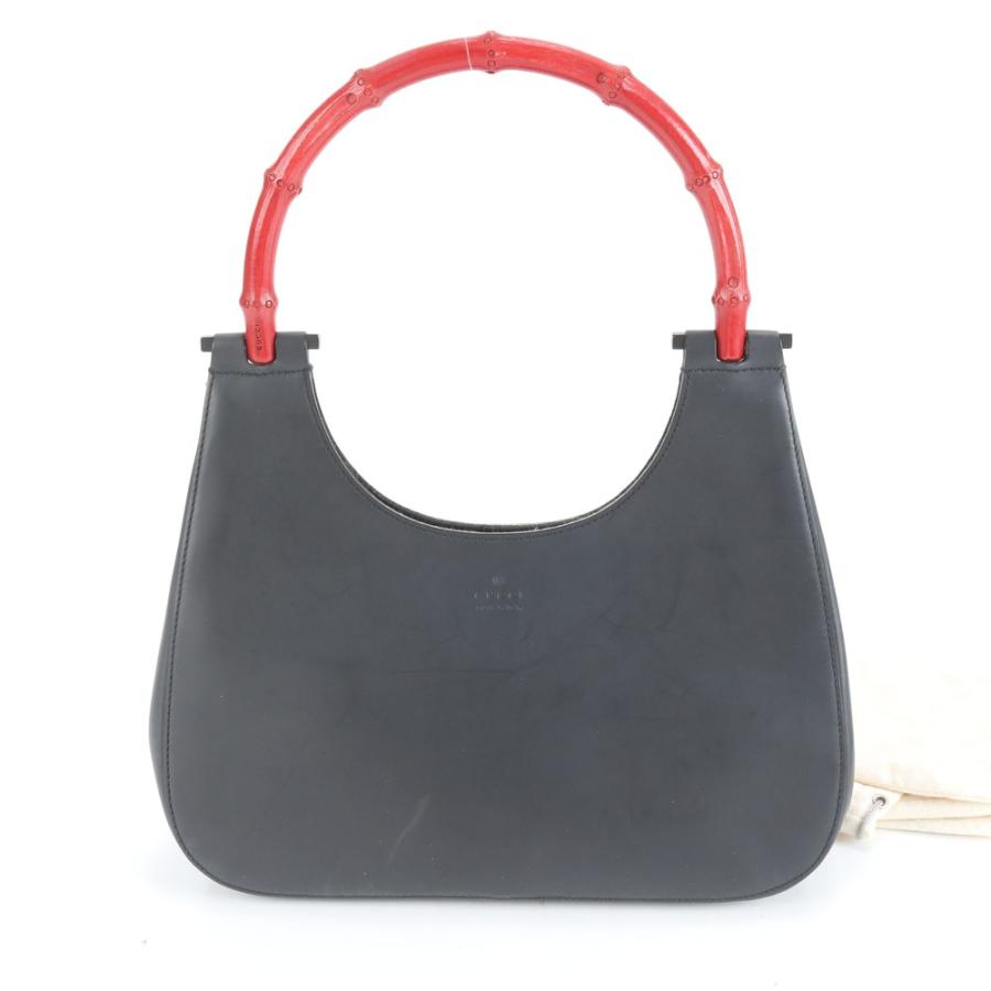 美品 グッチ バンブー レザー ハンド バッグ ビジネス シルバー 金具 黒 極美品 グッチ バンブー 001-3761 レザー ハンドバッグ トート