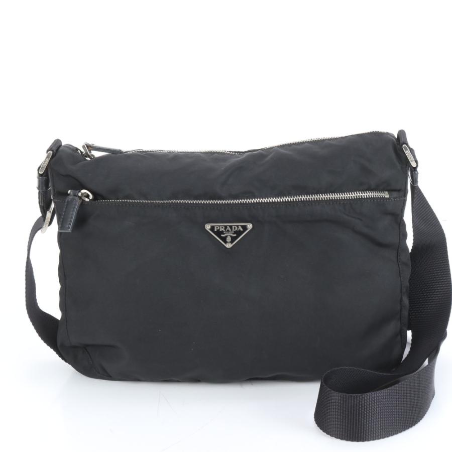 極美品 プラダ テスート ナイロン 三角 トライアングル ロゴ レザー