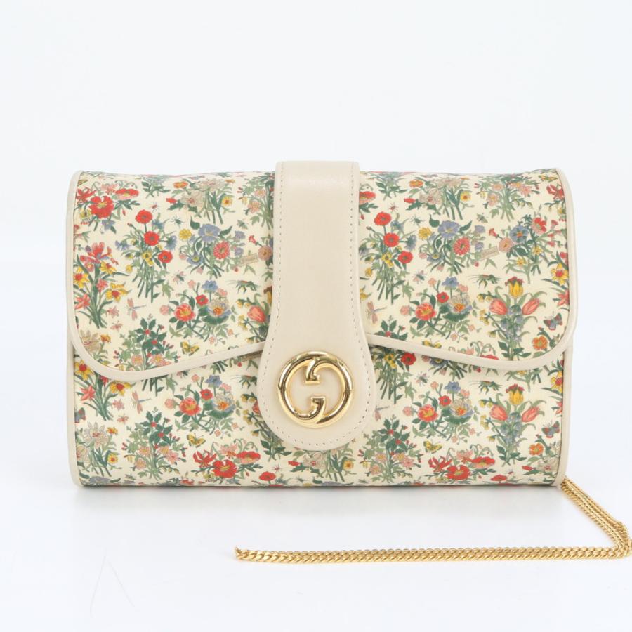 1円 美品 ヴィンテージ オールド グッチ フローラ 花 レザー 2WAY  
