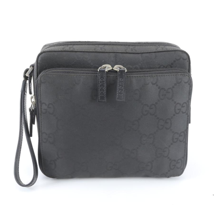 美品 グッチ GGナイロン 018 1603 レザー セカンドバッグ クラッチ 