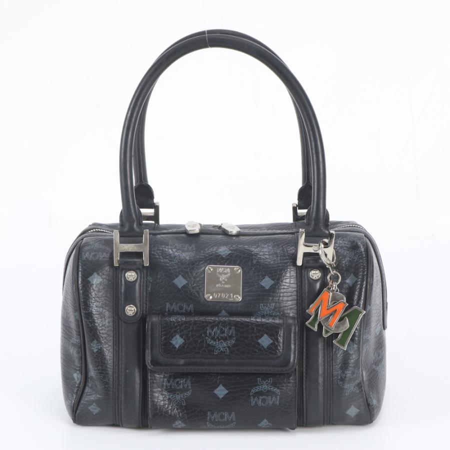 美品 MCM エムシーエム ヴィセトス レザー ハンドバッグ ミニ ボストン
