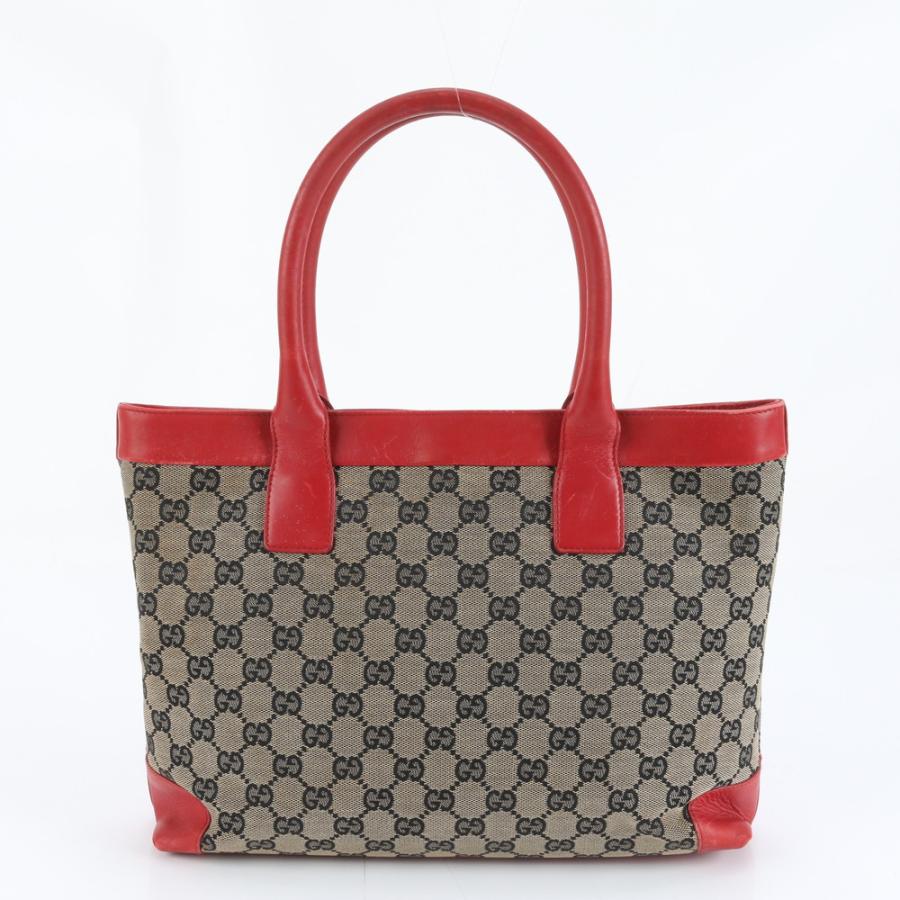 美品GUCCI GGキャンバスハンドバッグ 肩掛け可能　赤　革ベルト GUCCI ホースビット GGキャンバス ショルダーバッグ レッド ゴールド