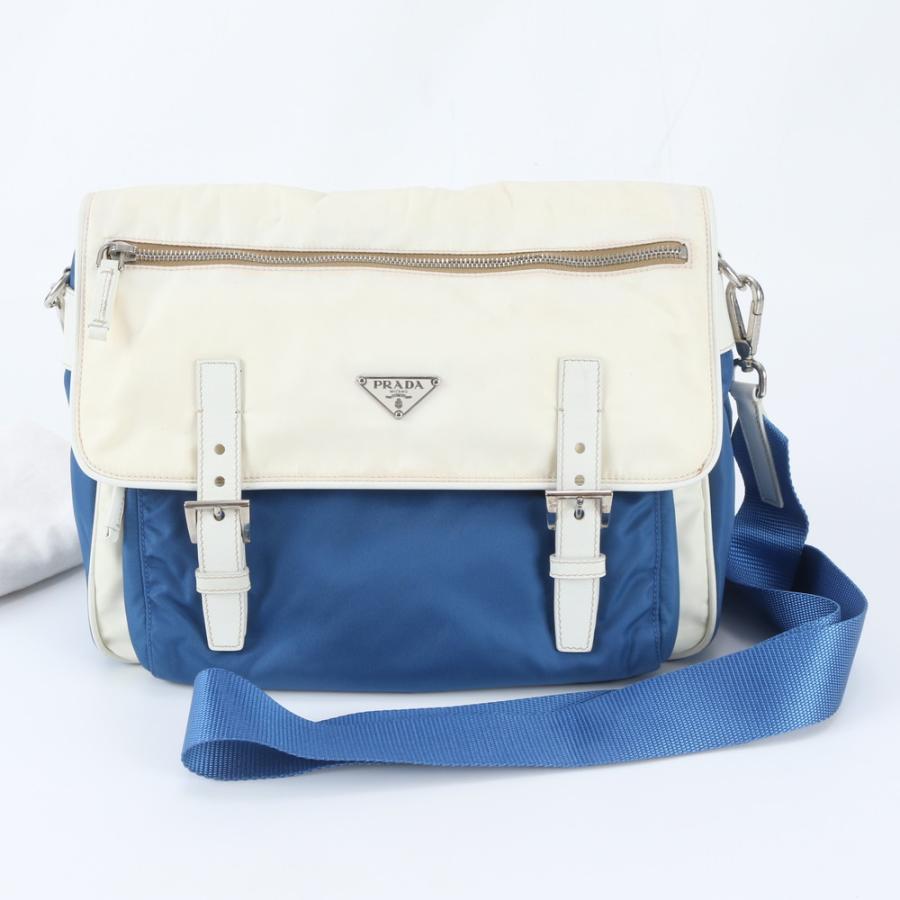 【極美品】PRADA テスートナイロン　メッセンジャーバッグ　トライアングルロゴ 美品 プラダ テスート ナイロン トライアングルロゴ レザー ショルダー