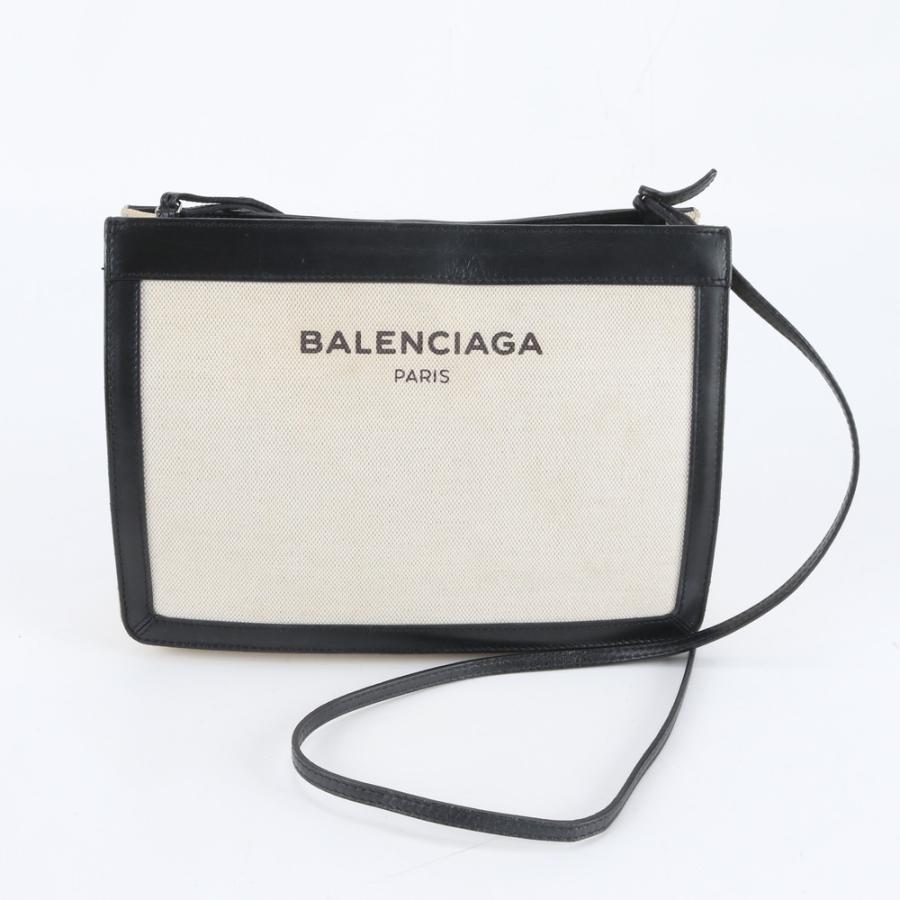 美品 バレンシアガ ネイビー ポシェット 339937 レザー ショルダー 