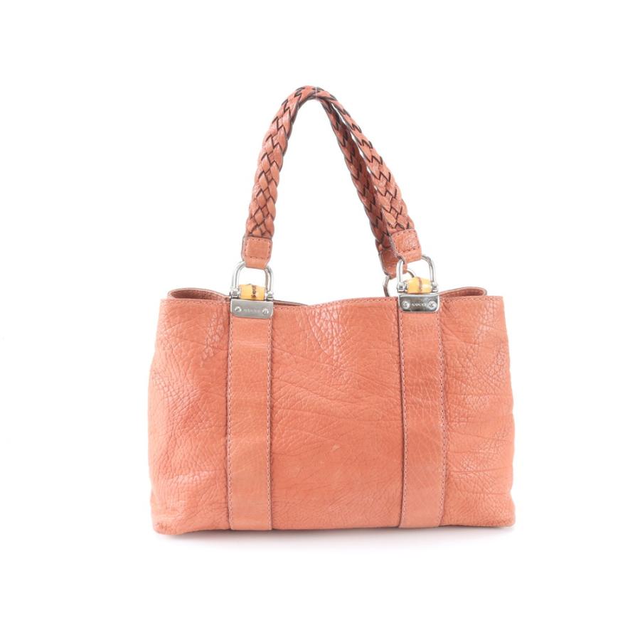 美品 グッチ バンブー 編み込み ハンドル 232947 レザー トート バッグ