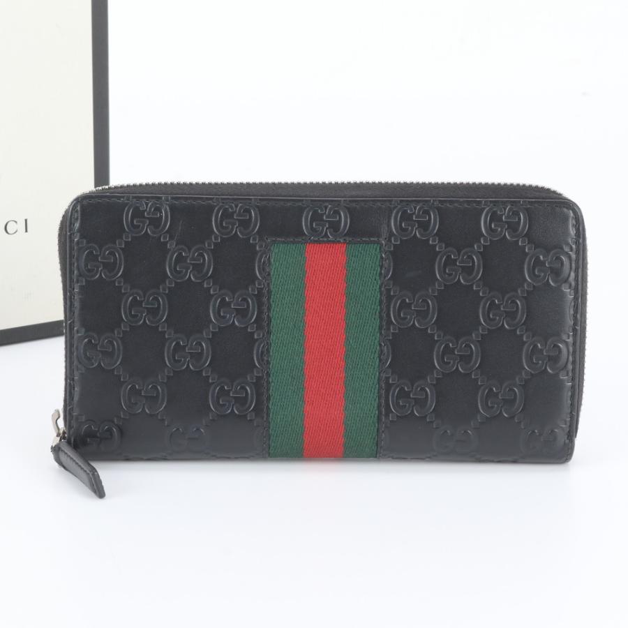 美品 グッチ レザー 長財布 シマ シェリーライン ブラック 極美品 グッチ グッチシマ シェリー ライン 408831 レザー 長財布