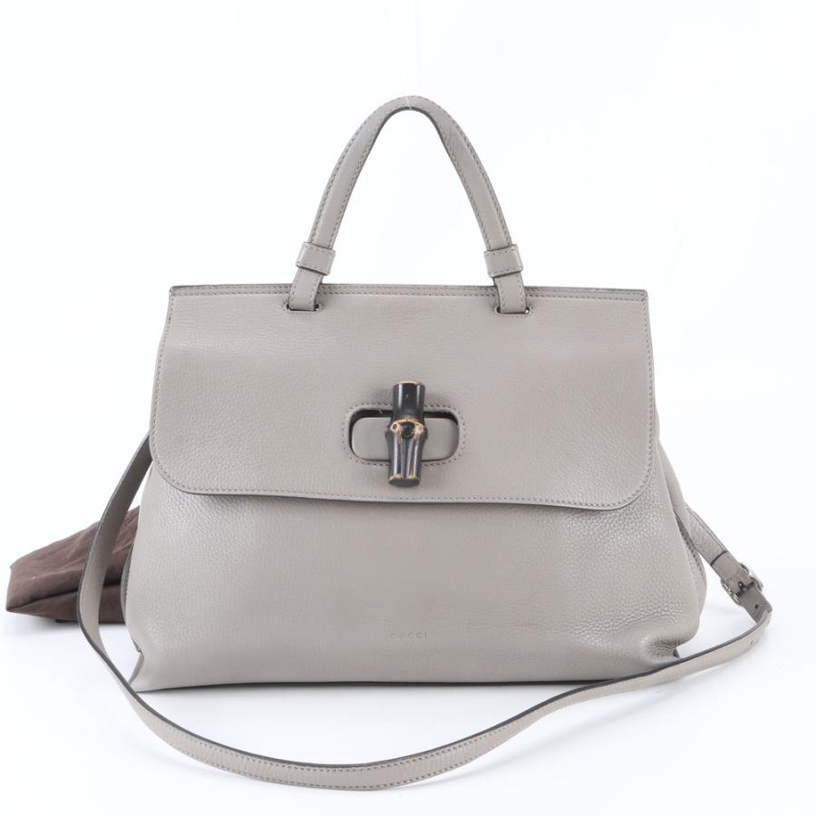 美品 グッチ バンブー デイリー 392013 レザー 2WAY ショルダーバッグ 