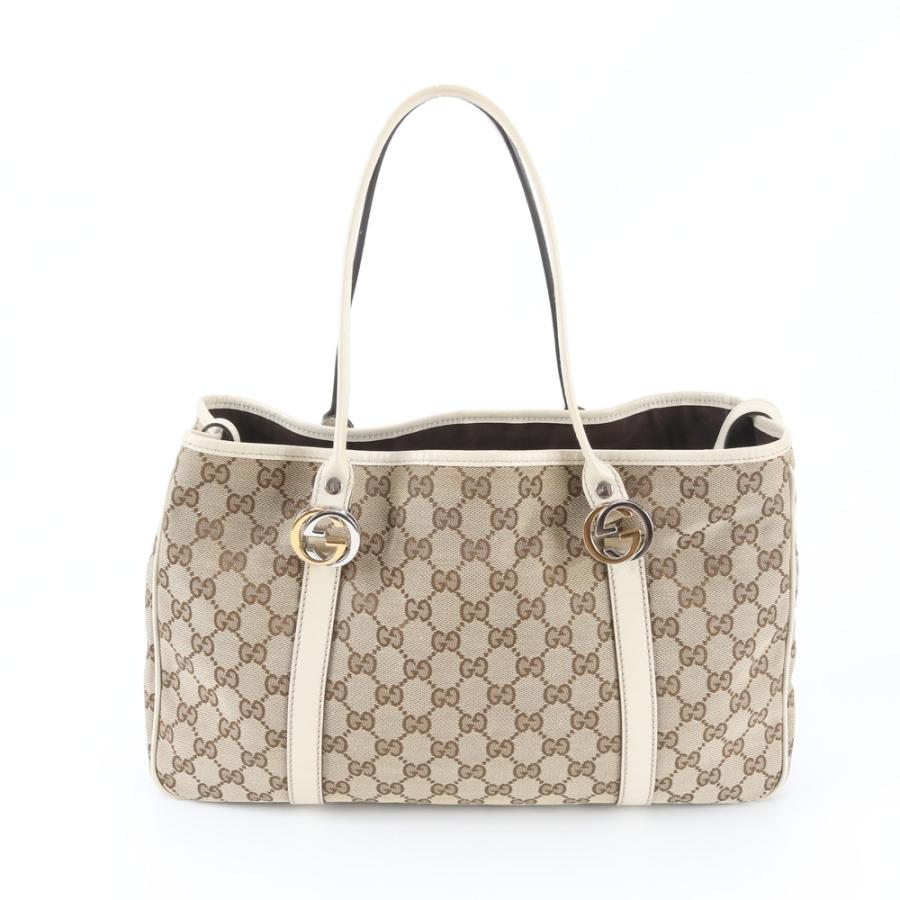 極美品 グッチ GGキャンバス GGツインズ 232957 レザー トート バッグ 