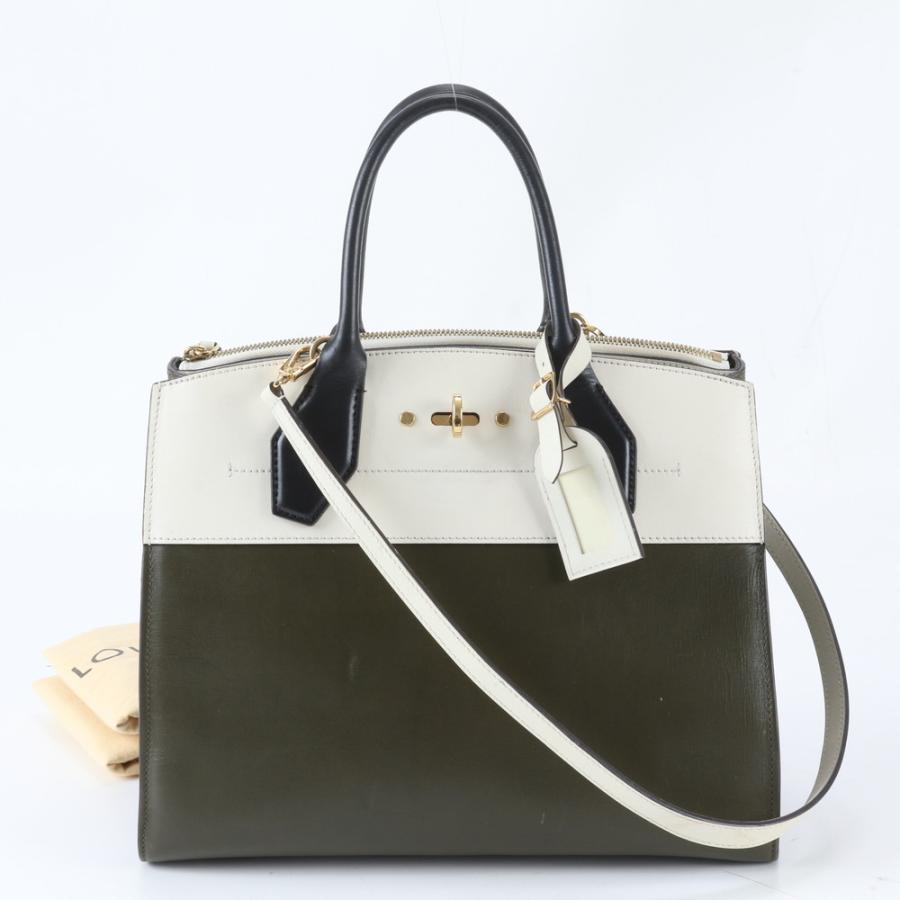 美品 ルイヴィトン シティ スティーマー MM M55648 レザー 2WAY 