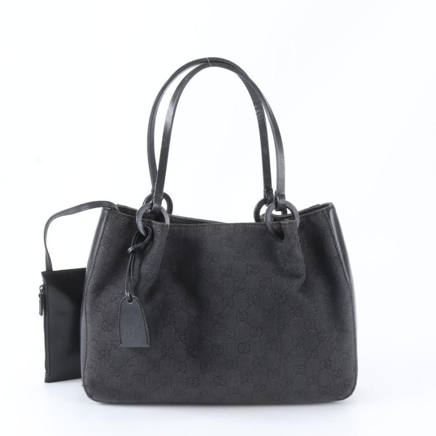 美品 グッチ GGキャンバス 101919 レザー トート バッグ 肩掛け 