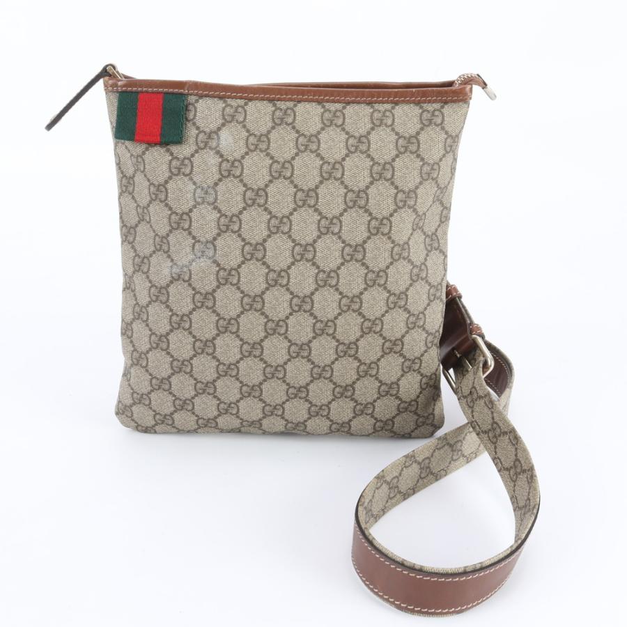 ふあ 美品 グッチ GGスプリーム 246413 レザー ショルダーバッグ 斜め掛け