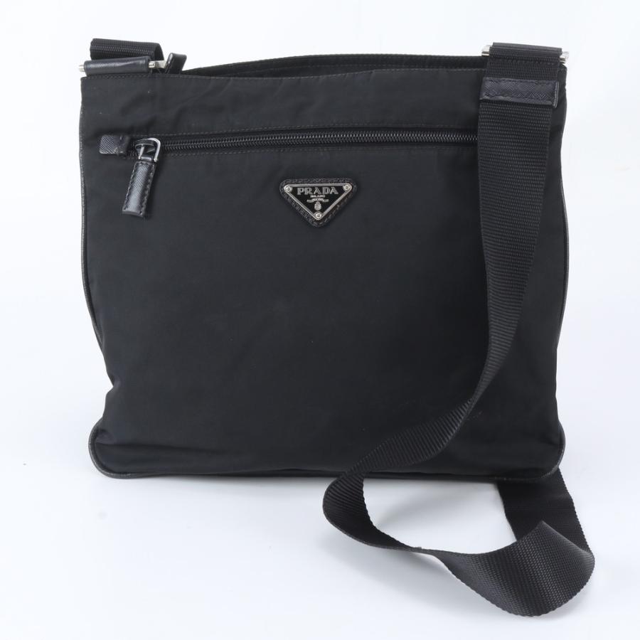 美品 プラダ テスート ナイロン トライアングルロゴ レザー ショルダー