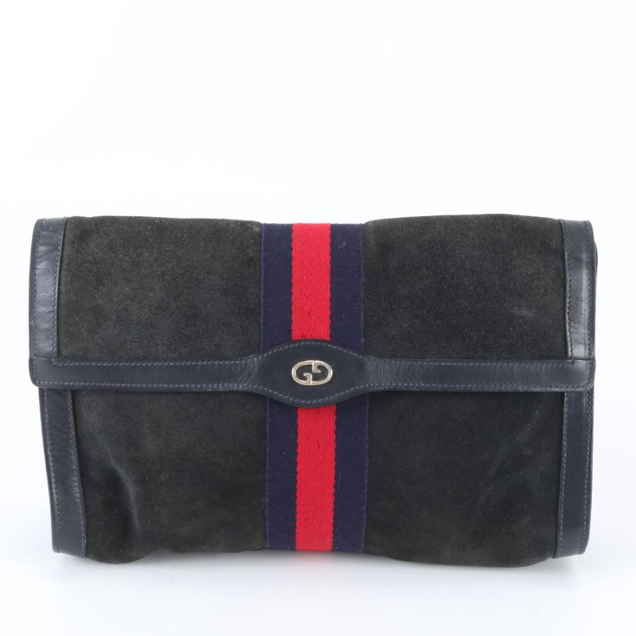 GUCCI　gg　シェリーライン　セカンドバッグ　pvc×レザー 美品 グッチ シェリー ライン レザー セカンドバッグ クラッチ ポーチ