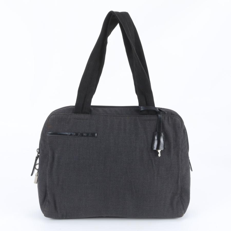 美品 プラダ レザー キャンバス トート バッグ 肩掛け ショルダー 
