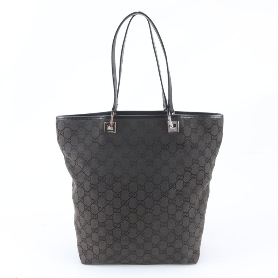 GUCCI グッチ GGキャンバス ハンドバッグ ブラック 黒 レザー