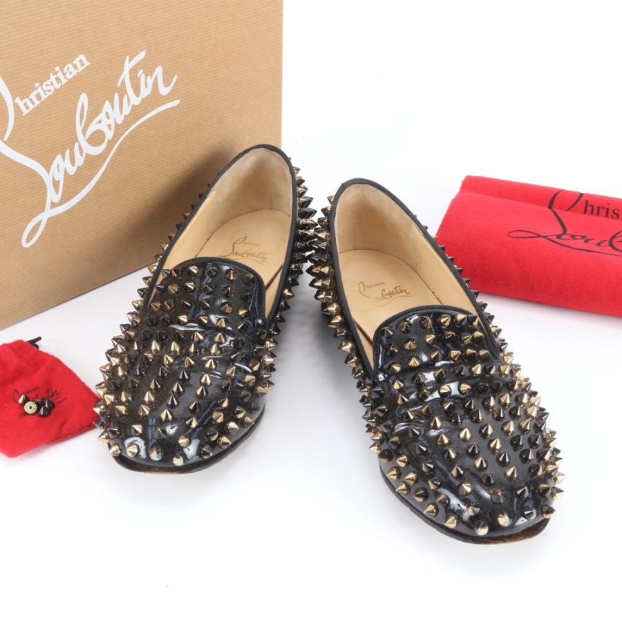 Christian Louboutin スタッズ パンプス美品37サイズ 美品 クリスチャンルブタン スタッズ 37 1/2 24.5cm 相当 レザー