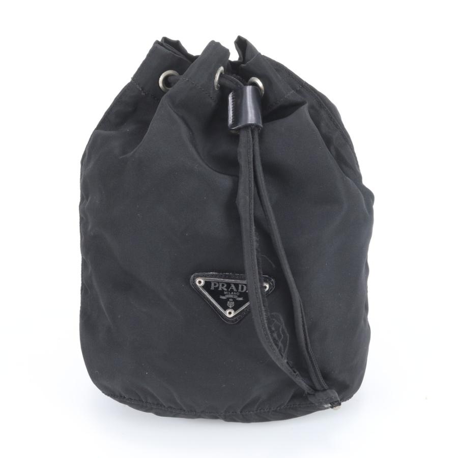 【極美品】PRADA テスートナイロン　巾着ポーチ　トライアングルロゴ　ピンク プラダ テスート ナイロン トライアングルロゴ 巾着 ポーチ クラッチ