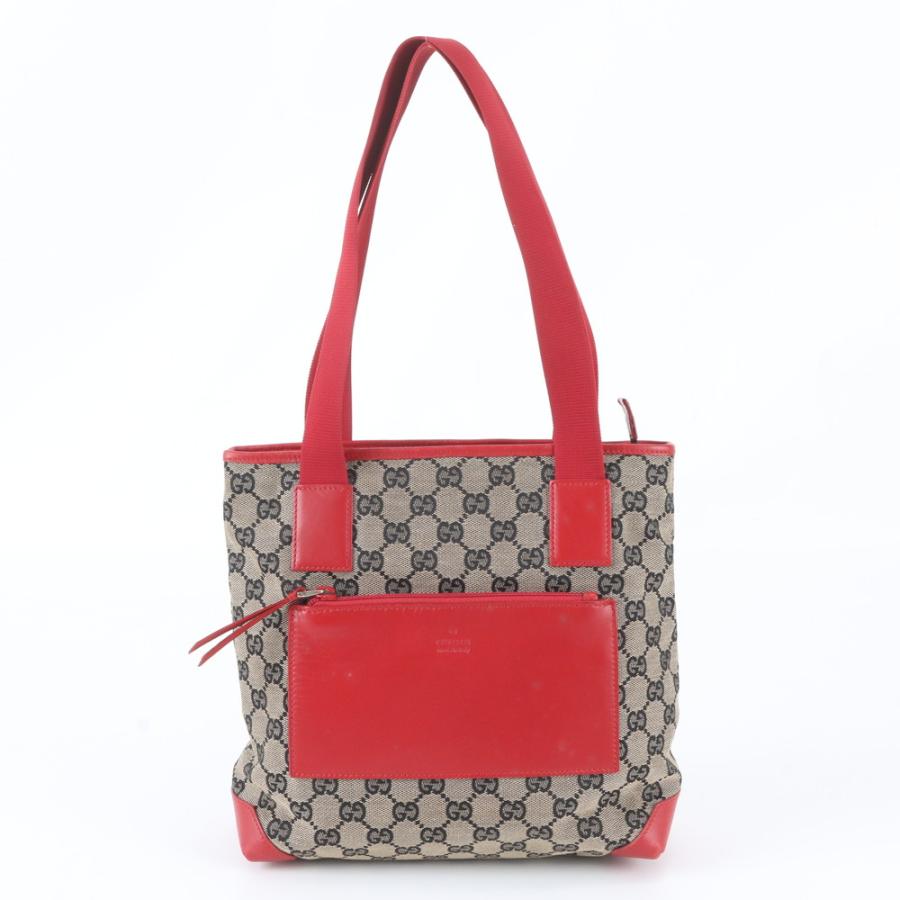 美品 グッチ GGキャンバス 019 0402 レザー トート バッグ 肩掛け 
