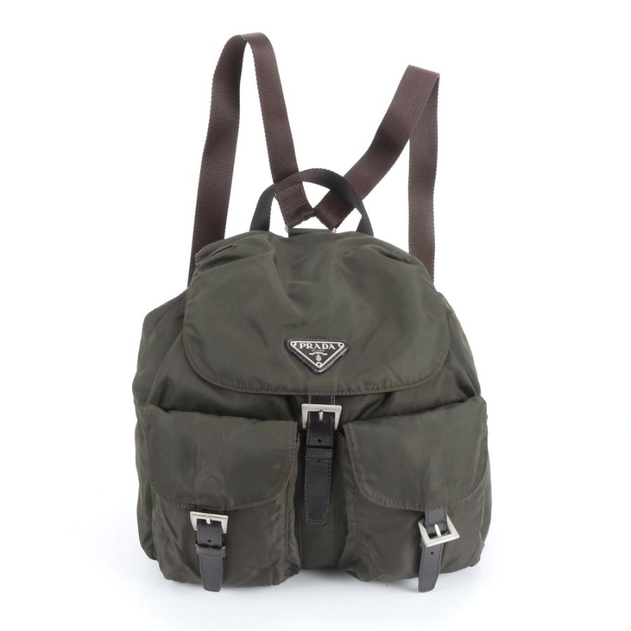 美品 プラダ テスート ナイロン トライアングルロゴ レザー リュック 